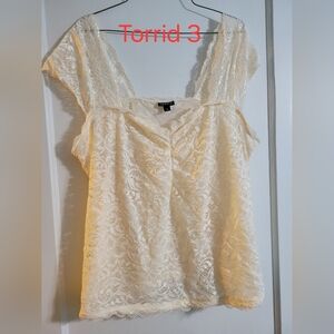 Torrid Cream Lace Top